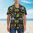 thumbnail image 2 of Pofeuu Rock Your Socks Print Hawaiian Shirt for Men Sleeves Casual Button Down Summer Beach Dress Shirts T-Shirts,3X-Large, 2 of 7