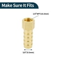 thumbnail image 4 of Accesorios de manguera de latón Unique Bargains 3/8" 1/8"NPT Niple hexagonal interno para aire, agua, aceite, gas, combustible 2 piezas tono dorado, 4 of 7