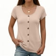 thumbnail image 4 of Molidfa Women's Crew Neck Graphic Print Casual Short Sleeve T-Shirt, 4 of 5