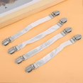 thumbnail image 4 of 4pcs Elastic Crisscross Bed Mattress Sheet Straps Double Head Clips Gripper Holder Fasteners SuspenderWhite, 4 of 5