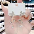 thumbnail image 3 of Led Earrings for Women New Year Earrings Gold Earrings Hoops Trendy Diamond Encrusted High End Butterfly for Teen Girls Minimalist Cuff Piercing Studs, 3 of 5
