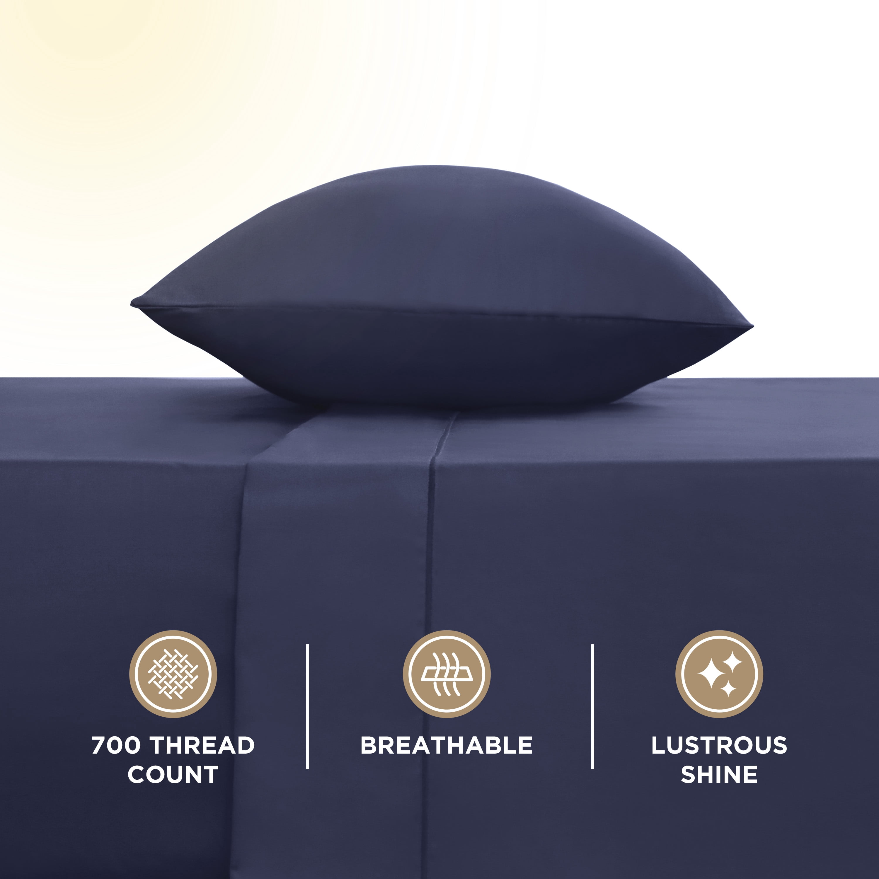 Martex 4-Piece King Sheet Set | 100% Supima Cotton 700TC Sateen | Blue Indigo