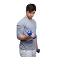 thumbnail image 2 of Color-coded vinyl-coated iron dumbbell, blue, 5 lb, 1 each, 2 of 3