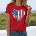 thumbnail image 2 of KPOPLK Womens USA Oversized T-Shirts Summer Round Neck Short Sleeve Shirts Cute Print Graphic Tees(Red,M), 2 of 6