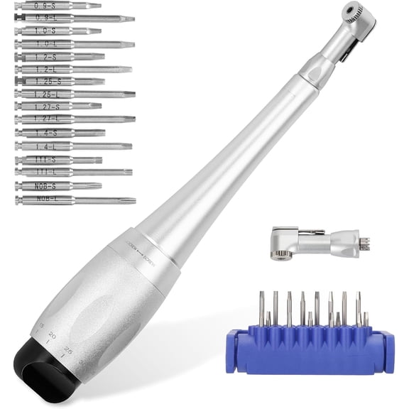 Implant Universal Hex Driver Screw Screwdriver Kit, with (5-35N.Cm) 7 Kinds of Torque  16 Universal Screws, Metal Plate Lock Design, Dual Head Design, for Dental Clinic