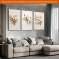 thumbnail image 2 of 3 Piece Wall Art Canvas Gold Flower Picture Minimalist Floral Poster Modern Artwork Print on Canvas, Framed for Living Room Bedroom Office, 12"x16"x3 Panels, 2 of 7