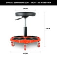 thumbnail image 3 of DNA Motoring TOOLS-00253 Adjustable Height Pneumatic Garage Seat Rolling Mechanic Stool with Tool Tray Storage, 3 of 8