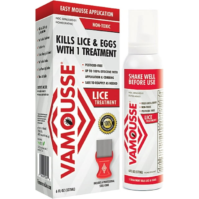 Vamousse Lice Treatment Easy Mousse Application 6 oz (Pack of 2