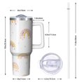 thumbnail image 3 of Cute Rainbow Stainless Steel Tumbler with Handle Straw Lid Colorful Cartoon Insulated Travel Mug Coffee Cup Gift for Boys Girls, 3 of 5