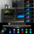 thumbnail image 4 of Easoger Fireplace TV Stand for TVs up to 90", 80" TV Stand with 36" Electric Fireplace, With 12 Color LED Lights Entertainment Center, Black, 4 of 8