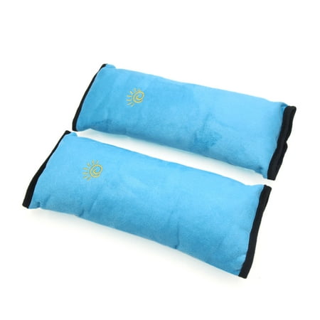 2 Pcs Blue Soft Fabric   Belt Shoulder Pads Cover Cushion Pad for
