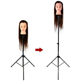 mcwdoit Wig Stand Tripod with Head, Wig Mannequin Head for Wigs Styling,  110 pcs Wig Pins, 3 pcs Wig Caps, 5 pcs Clips, 1pc Thread and 1pc Brush