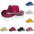 thumbnail image 5 of ZSQDM Cowboy Hat for Women and Men Men's And Women's Hats With Sequins And Pendants Tassels Fashionable Cowboy Hats Music And Dance Elegant Hats Womens Western Cowboy Hat，, 5 of 5