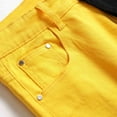 thumbnail image 6 of Yaoyar Men's Slim Fit Patchwork Jeans Skinny Hip Hop Stretch Denim Pants Classic Straight Leg Distressed Jean Trousers Yellow XL, 6 of 6