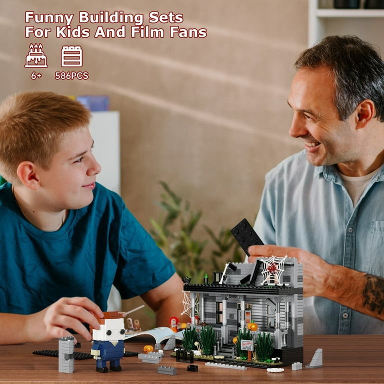 New Michael Myers House Building Block Set Horror Movie Iconic Street Architecture Model Toys Children Halloween Gifts 586 Pieces