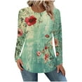 thumbnail image 6 of Women's Long Sleeve Shirts Casual Crew Neck Fall Tunic Tops Blouse Dressy Loose Fall Winter T-Shirts, 6 of 7