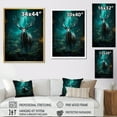 thumbnail image 4 of Designart "Teal Green Moose captivate Forest I" Animals Floater Framed Canvas Print, 4 of 7