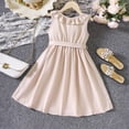 thumbnail image 4 of adviicd Robes de Pâques pour Filles Robes à Volants Décontractées Ligne A Col en V Manches Courtes Robe Maxi Fluide de Fête Kaki,120, 4 of 5