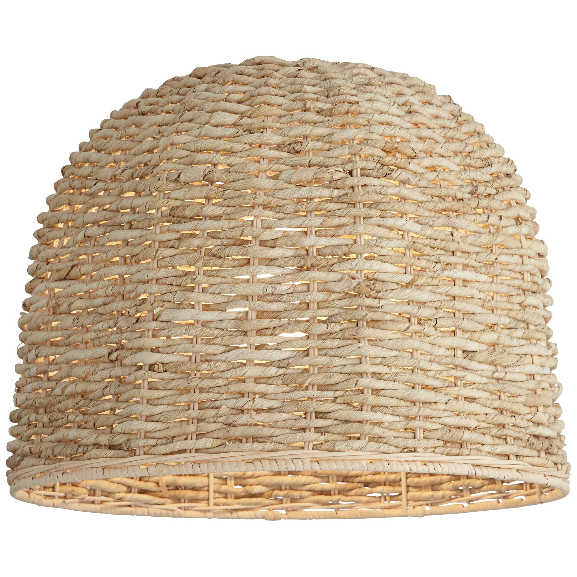 Springcrest 5" Top x 16" Bottom x 12" High x Lamp Shade Replacement Medium Drum Round Coastal Tropical Woven Husk Harp Finial