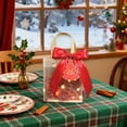 thumbnail image 4 of Red Transparent Christmas Gift Bags with Handles for Christmas Eve Apples Candy Toys Party Favors Holiday Souvenir Hand Carry Bags(Red-F), 4 of 6