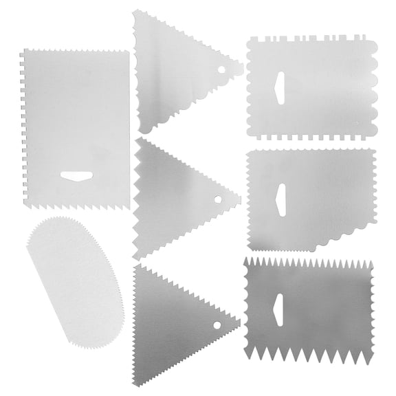 WORGEOUS 8 PCS Cake Mop Aluminum Scraper Different Edges Scrapers