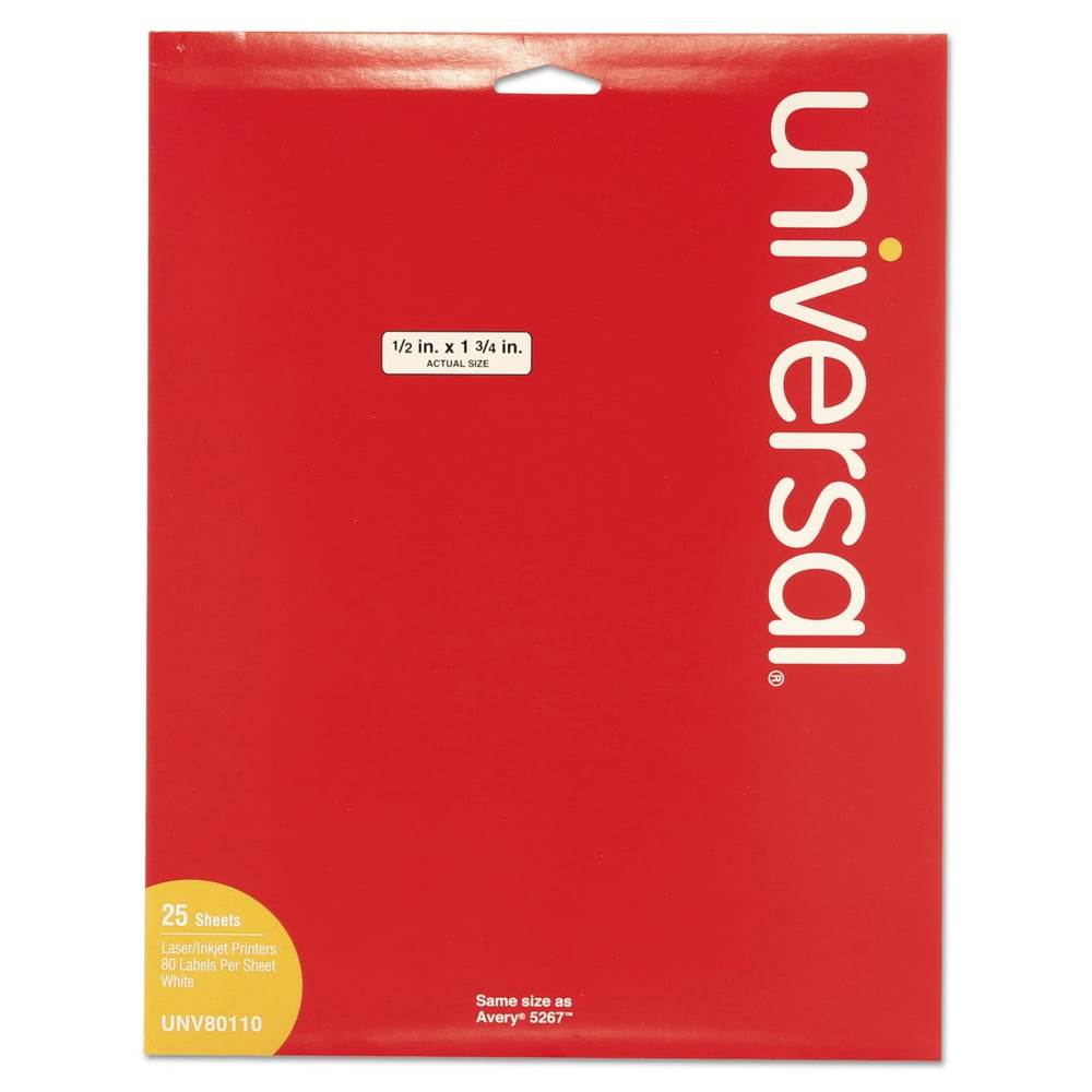 Universal Laser Printer Permanent Labels, 1/2 x 1 3/4, White, 2000/Pack - Walmart.com - Walmart.com