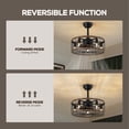 thumbnail image 6 of HOOMEDELIER 20" Farmhouse Ceiling Fan with Light Rustic Caged Chandelier Fan for Living Room, 6 of 12