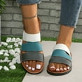thumbnail image 2 of LOVZFMLL Flat Sandals for Women 2025 Slip On Open Toe Slides Sandals Summer Casual Outdoor Beach Vacation Slippers Green 9, 2 of 7