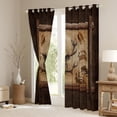 thumbnail image 3 of Homewish Tribal Western Deer Blackout Curtains Set of 2 (52x84 Each), Rustic Farmhouse Window Curtains, Brown Lodge Cabin Curtains and Drapes, Window Curtains Home Decor, 3 of 6