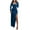 Blue, variant on XFLWAM Womens Velvet Square Neck Long Sleeve Maxi Dress Sexy Bodycon Split Cocktail Party Dress Elegant Wedding Guest Club Party Black S