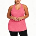 thumbnail image 6 of Uootdi Gym Tops for Women U Neck Sleeveless Racerback Keyhole Cutout Plain Marled Knit Tank Tops for Women Relaxed Fit Workout Sweat Wicking Womens Tees, 6 of 9