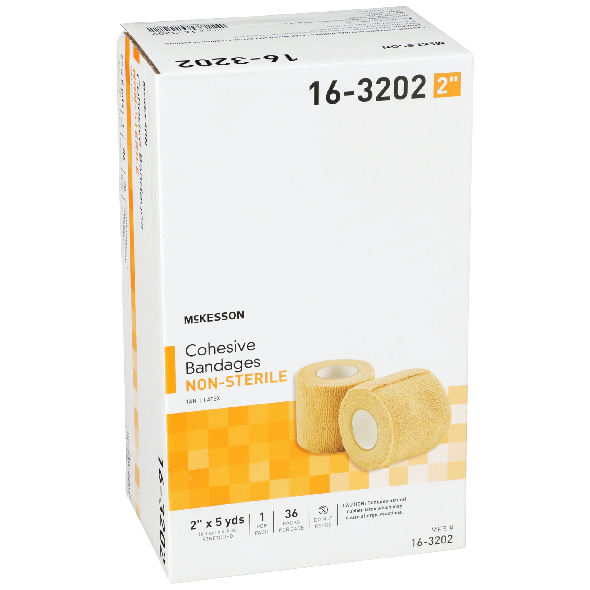 McKesson Cohesive Bandages, Self-Adherent Compression Wrap, 2 in x 5 yd, 1 Count, 36 Packs, 36 Total