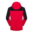 thumbnail image 4 of Timoontee Men's 3 in 1 Rain Jacket Outdoor Hiking Windbreaker Casual Comfy Fleece Jacket Coat Color Block Full Zip Coats Warm Winter Outerwear Red L, 4 of 8