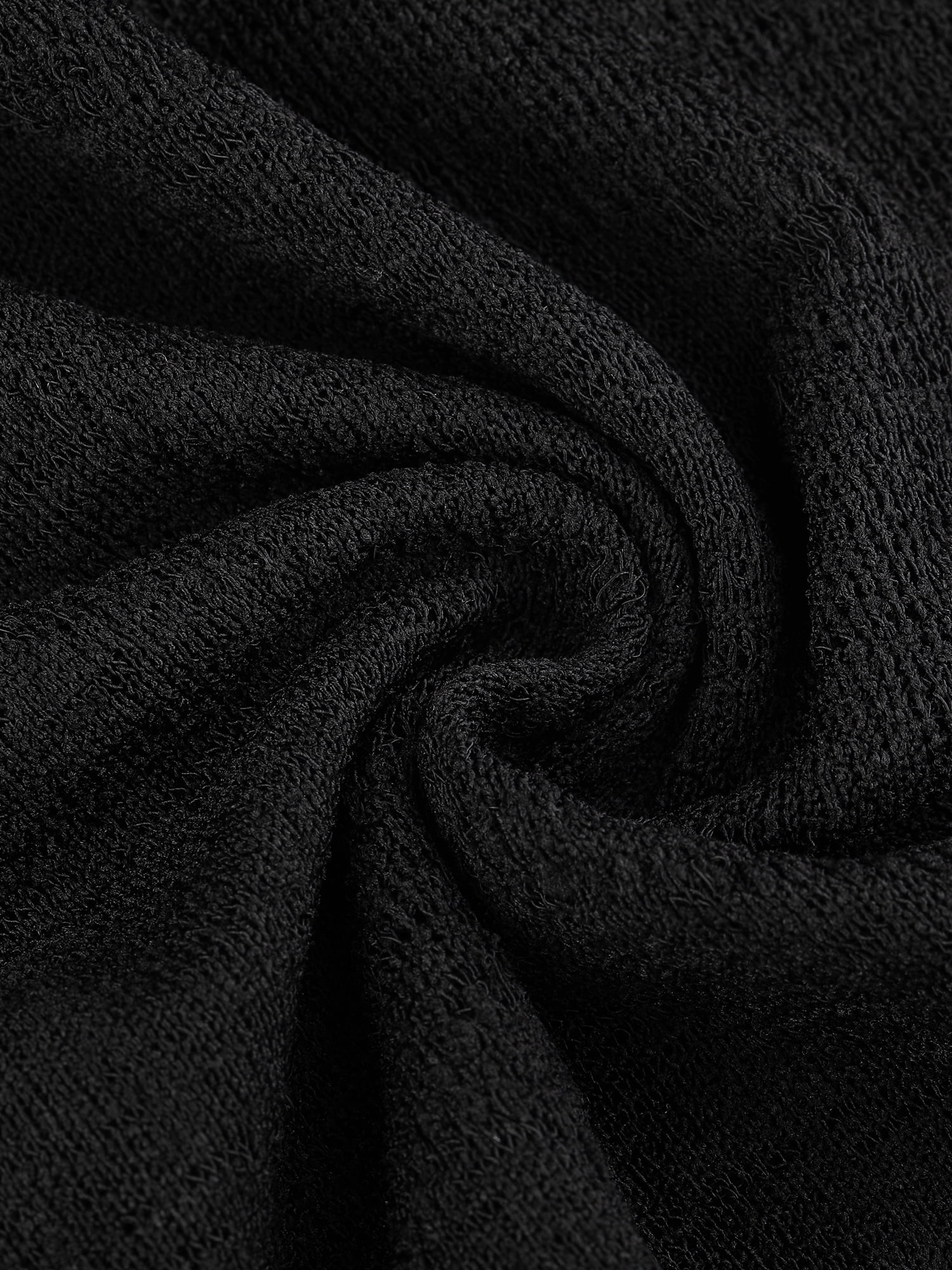 Unique Bargains Women's Open Front Knit Cardigan Tied Bolero Shrug S Black