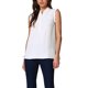 thumbnail image 4 of INSPIRAR CHIC Top sin mangas de verano con volantes para mujer, cuello alto, botones, casual, color blanco, 4 of 6