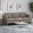 thumbnail image 2 of Noble House Gerardo Modern Upholstered Fabric Sofa, Dark Taupe, Silver, 2 of 9