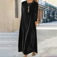 thumbnail image 5 of Prolriy Robe en Velours pour Femmes Printemps et Automne Nouvelle Robe Longue en Velours Doré Européenne et Américaine à Col Rond Fin pour Femmes 2025 Noir TTG, 5 of 5