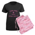 thumbnail image 5 of CafePress - This Girl Has Ninja Skills Women's Dark Pajamas - Women's Short Sleeve Print T-Shirt and Pants Dark Cotton Pajama Set, 5 of 7