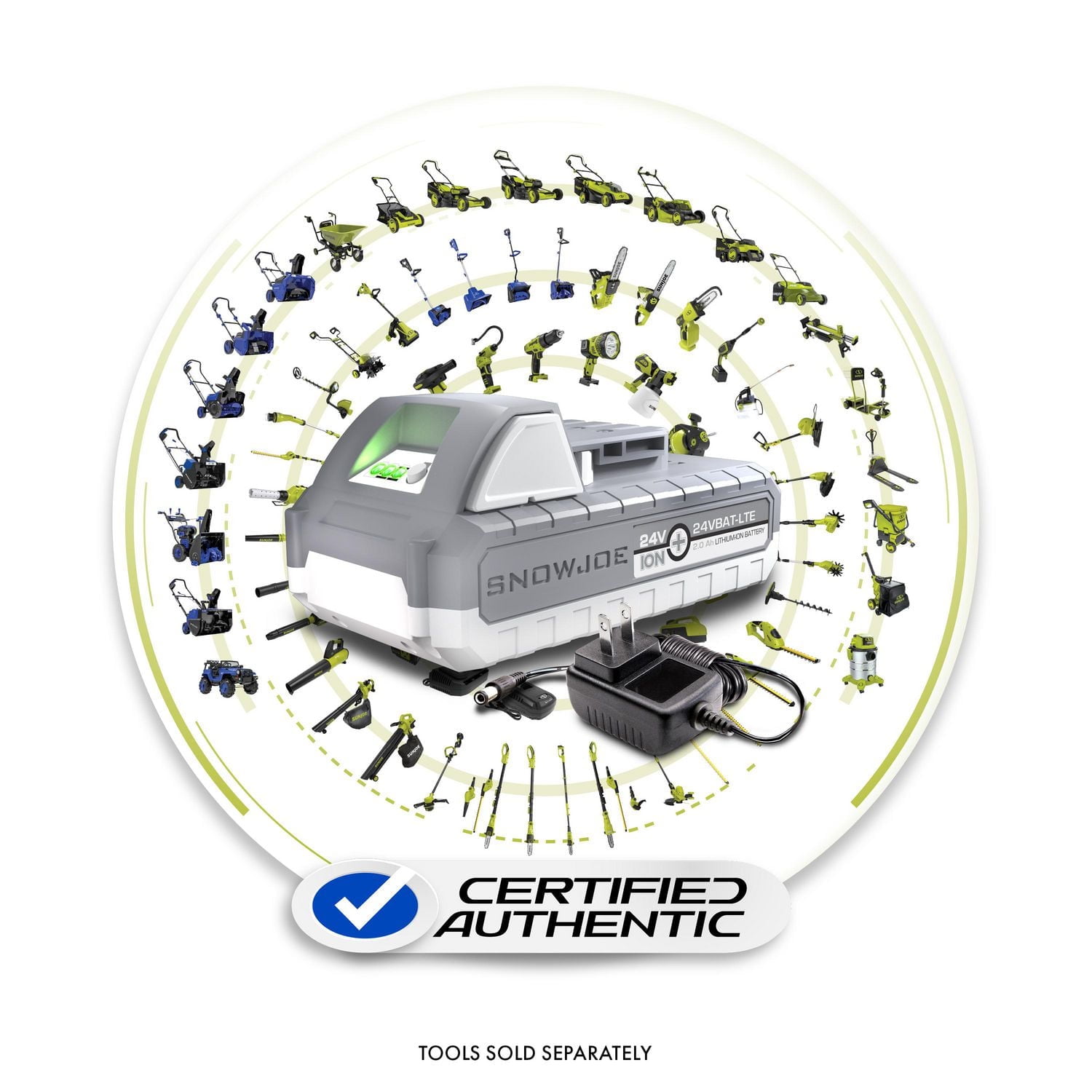 Snow Joe + Sun Joe 24V-2AMP-SK1 24-Volt iON+ Starter Kit, W/ 2.0-Ah Battery and Charger