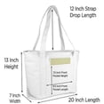 thumbnail image 3 of DALIX Daily Shoulder Tote Bag Premium Cotton in White, 3 of 3