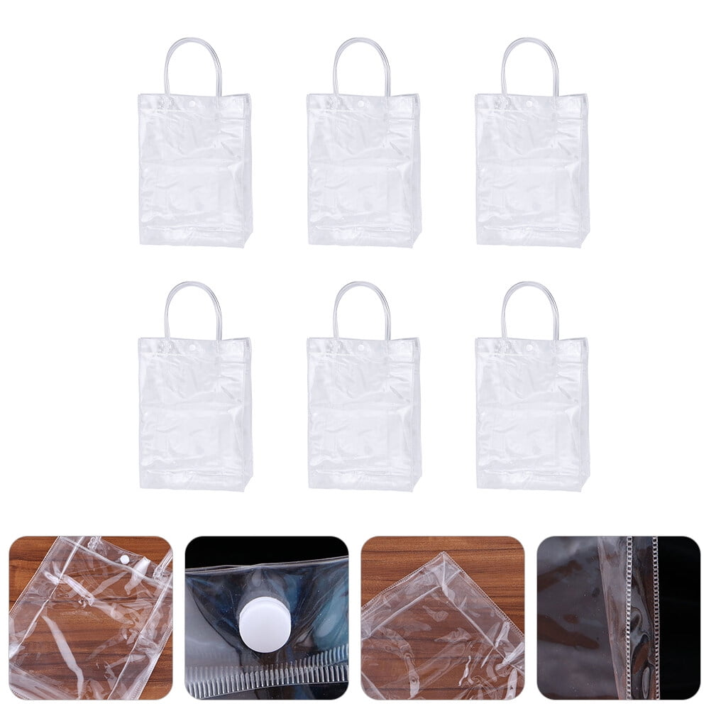 6pcs Clear Tote Bags Stadium Approved Plastic Tote Bags with Handles Walmart