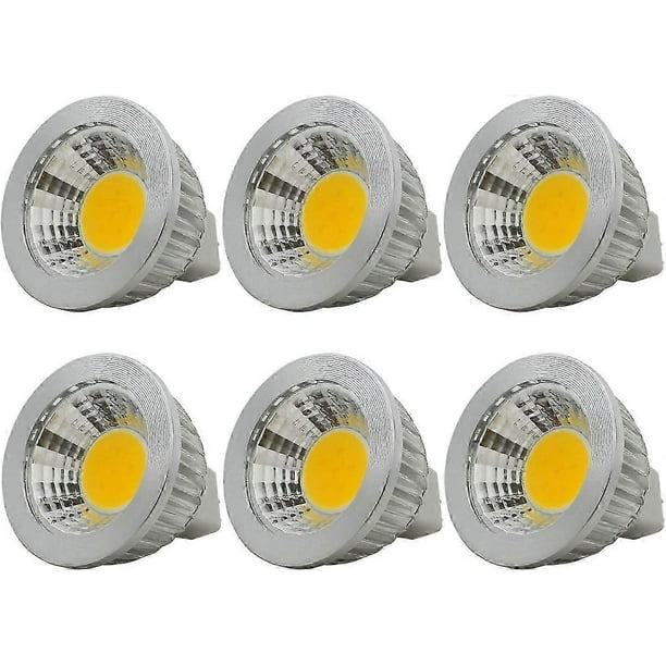 6pcs, MR16/GU5.3 COB LED bulb, 3W / 210lm, DC 12V, warm white 2700K, equivalent to 20W halogen bulb, 50x52, 90 beam angle