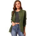 thumbnail image 1 of Chaqueta Utilitaria Ligera Con Bolsillos Con Solapa En La Cintura Con Cordón Para Mujer Verde oliva L, 1 of 6