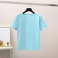 thumbnail image 4 of JFGHDG Basic Tee Short Sleeve Tops Oversized T Shirts womens t shirts v neck t shirts for women Womens Workout Tops Oversized T Shirts Loose Fit Crewneck Short Sleeve Top C 2XL, 4 of 5