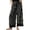 Black, variant on Womens Lace Trim Wide Leg Pants Polka Dot Print Cropped Lace-Hem Pants with Pockets (Coffee M)