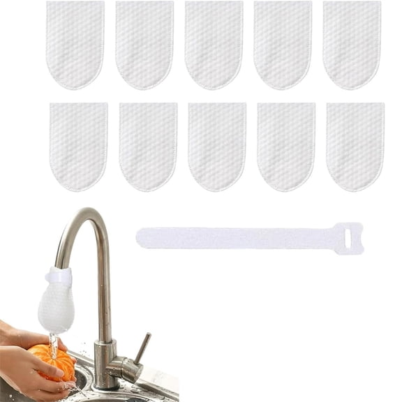 ZMGEJPW 10 Pcs Faucet Filter Cotton Bags, Cotton Faucet Filter for Kitchen Sink, Disposable Sink FaucetFilter Bags for Sand, Sediment, Rust, Scale and Impurities