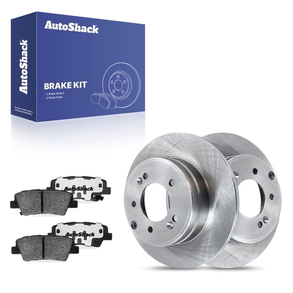 AutoShack Rear Solid Brake Rotors   Ceramic Pads 6-PC Brake Kit Replacement for 2011-2015 Hyundai Sonata 2011-2016 Kia Optima 2012-2017 Hyundai Azera 11.18" (284 mm)