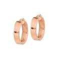 thumbnail image 2 of 14K Rose Pink Gold Polished and Textured Hoop Earrings (5.5mm thick) for Women, 2 of 5