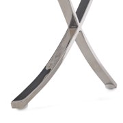Noble House Harper Modern Bonded Leather Dining Chairs, Set of 2,Silver,White