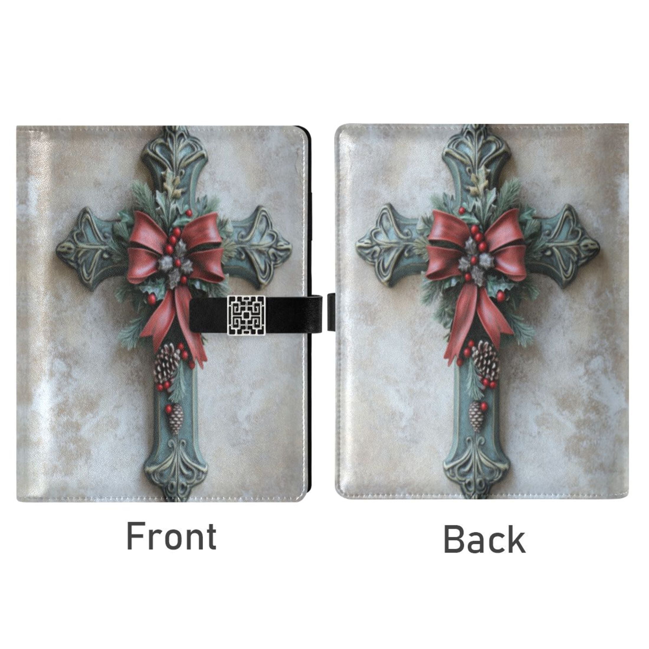 Leather Planner Leather Notebook Notebook Journal Binder Design Pen Pocket Design Convenient for Storage Christmas Green Cross